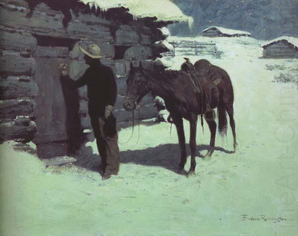 Frederic Remington The Belated Traveler (mk43) china oil painting image